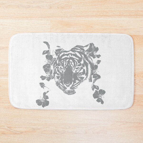 Item preview, Forever Tiger Paisley Floral Monochrome Wild Cat T-Shirt designed and sold by Atique Creations.