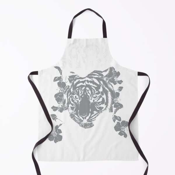 Item preview, Forever Tiger Paisley Floral Monochrome Wild Cat T-Shirt designed and sold by Atique Creations.