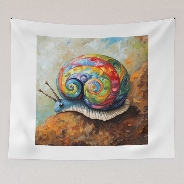Item preview, Colorful Rainbow Snail | Cute Multicolor Snail Art Design designed and sold by WordPlayStudio.