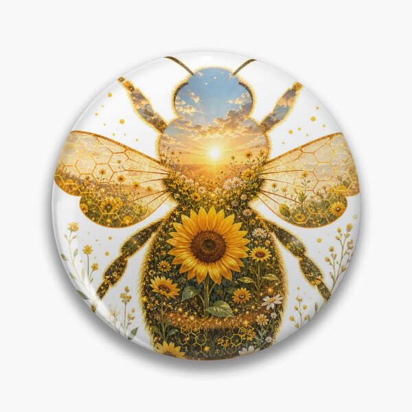 Item preview, Bee and Sunflower Botanical Nature Design designed and sold by CatalystAI.