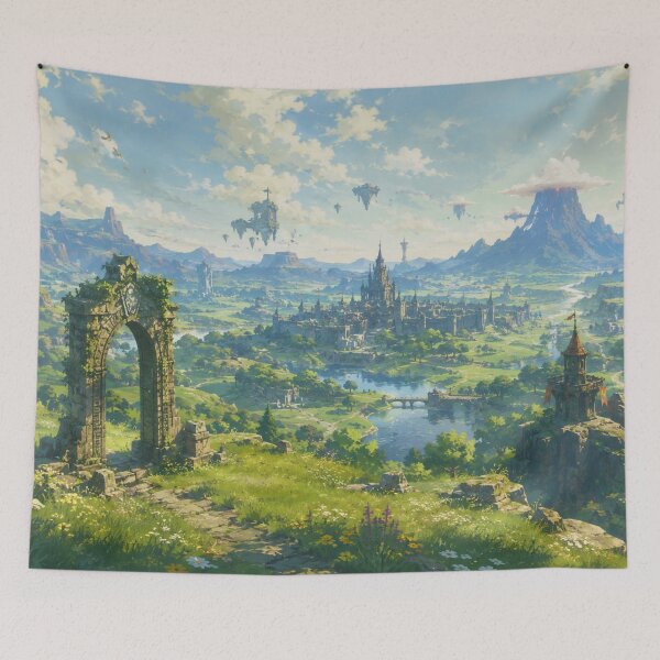 Item preview, Fantasy Landscape Illustration – Mystical Kingdom Nature Artwork designed and sold by AestHenni17.