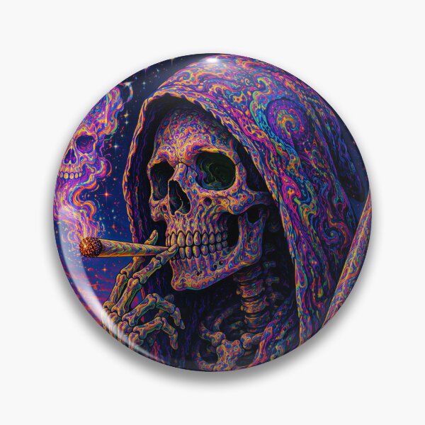 Item preview, Psychedelic Grim Reaper Smoking A Joint designed and sold by hyperbeast store.
