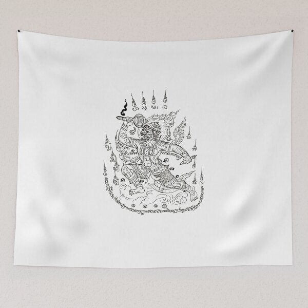 Item preview, "Traditional Thai Hanuman Line Art" designed and sold by Danmaha.