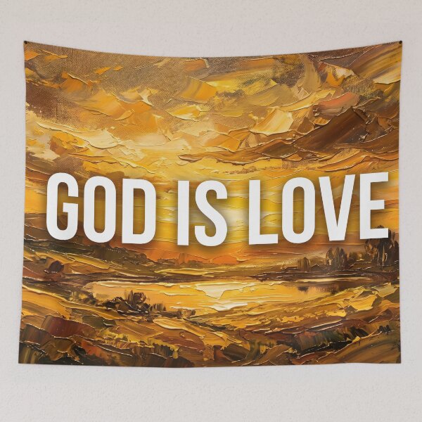 Item preview, God Is Love Impasto Oil Painting Aesthetic designed and sold by RRRShop.