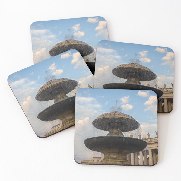 Item preview, Historic Fountain at St. Peter's Square With Colonnade Statues Under a Blue Sky designed and sold by Nmallia.