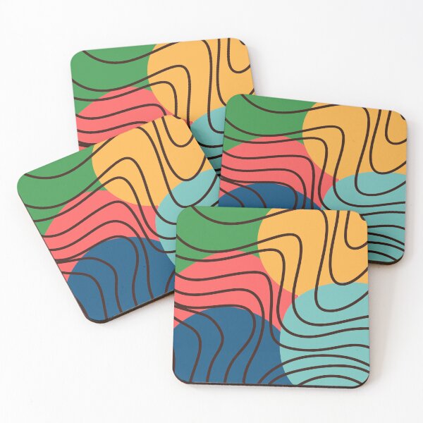 Item preview, Abstract Organic Lines Modern Color Block Geometric Design designed and sold by Volt Junkies.