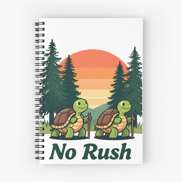 Item preview, No Rush Turtles Hiking At Sunset Through Pine Forest designed and sold by LinaDesign Store.