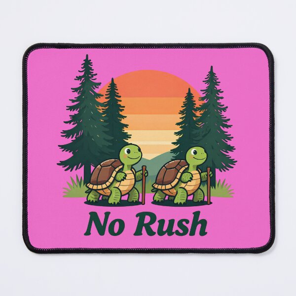 Item preview, No Rush Turtles Hiking At Sunset Through Pine Forest designed and sold by LinaDesign Store.