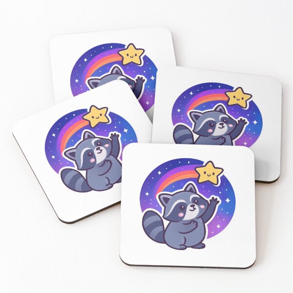 Item preview, Catch Your Chance Raccoon - Space Kawaii Sticker designed and sold by foryouandyours.