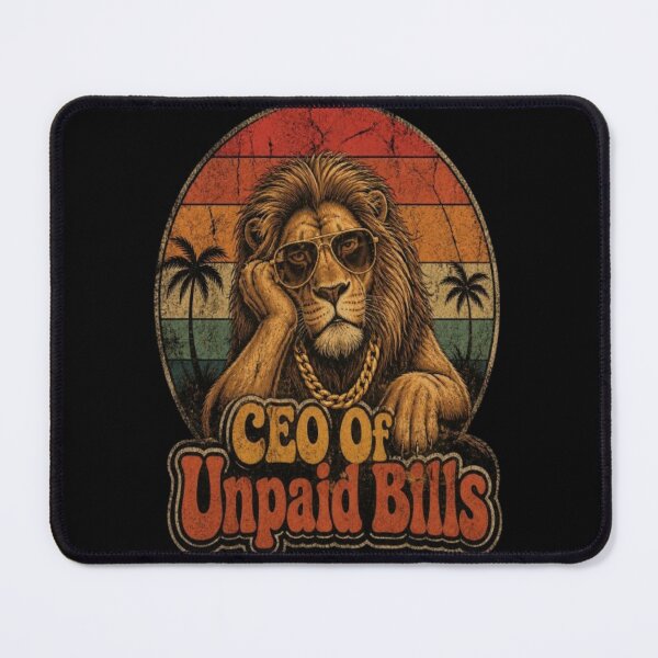 Item preview, CEO Of Unpaid Bills Funny Lion Vintage Retro T-Shirt designed and sold by ElkasDesign.