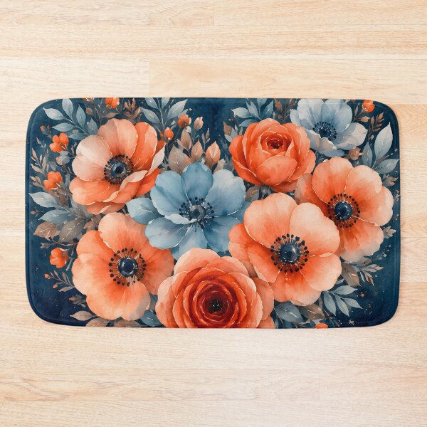 Item preview, Hearts 4 - Coral & Blue Floral Dream designed and sold by NikaNavi.