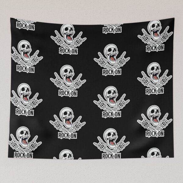 Item preview, Rock On Skeleton Hand Sign Heavy Metal Skull Graphic Design designed and sold by TipTop GFX.