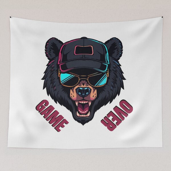 Item preview, Game Over - Cyberpunk Rockstar Neon Bear designed and sold by BrokenVibe.