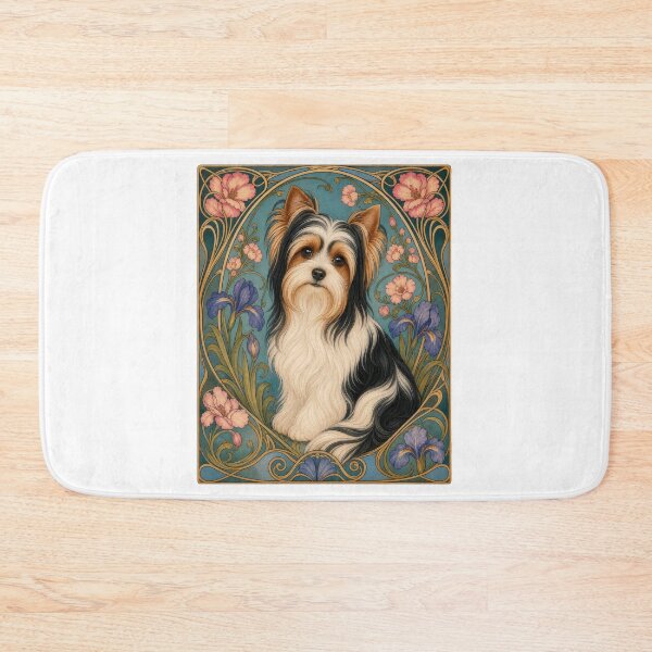 Item preview, Biewer Terrier Dog Art Nouveau Floral Design designed and sold by AntiqueImages.