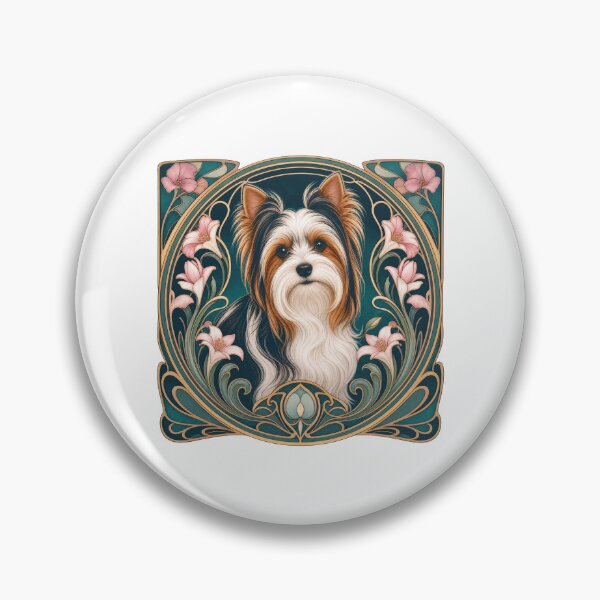 Item preview, Biewer Terrier Dog Art Nouveau Floral designed and sold by AntiqueImages.