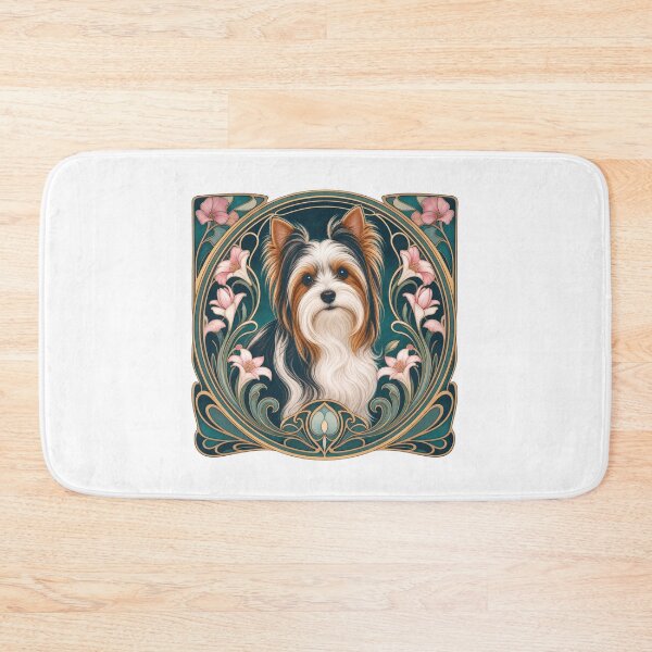 Item preview, Biewer Terrier Dog Art Nouveau Floral designed and sold by AntiqueImages.