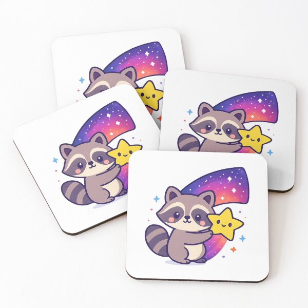 Item preview, Catch Your Chance Raccoon - Space Kawaii Sticker designed and sold by foryouandyours.