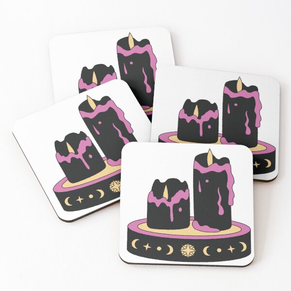 Item preview, Mystical Black Candles with Pink Drip designed and sold by DailyDoodlesBySumbul.