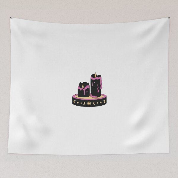 Item preview, Mystical Black Candles with Pink Drip designed and sold by DailyDoodlesBySumbul.
