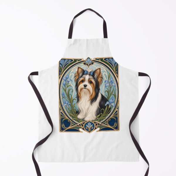 Item preview, Elegant Biewer Terrier Art Nouveau Dog Portrait designed and sold by AntiqueImages.