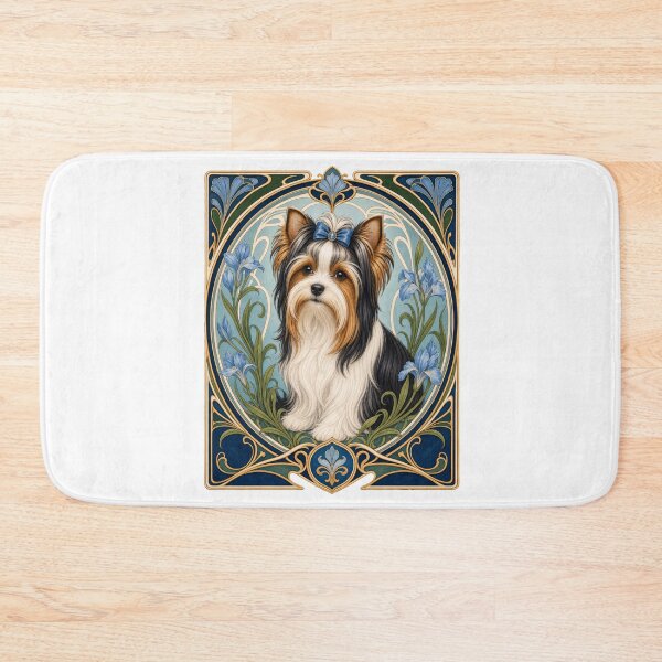 Item preview, Elegant Biewer Terrier Art Nouveau Dog Portrait designed and sold by AntiqueImages.