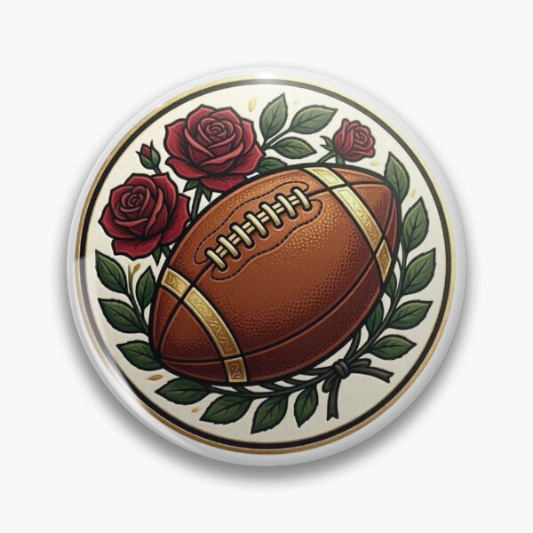 Item preview, Vintage Football Rose Emblem Sticker | Floral Sports Badge | Athletic Aesthetic Design designed and sold by Pandey14.