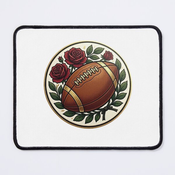Item preview, Vintage Football Rose Emblem Sticker | Floral Sports Badge | Athletic Aesthetic Design designed and sold by Pandey14.