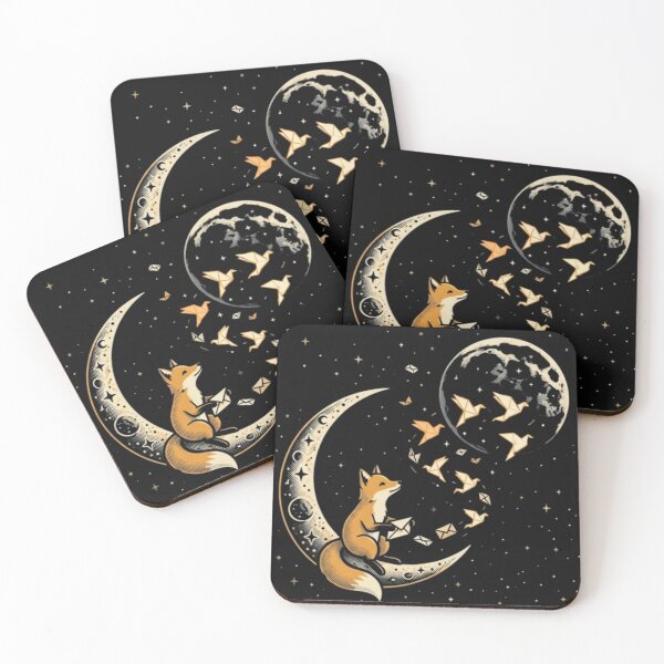 Item preview, Moon Messenger – Fox with Origami Birds designed and sold by Dogandesighn.