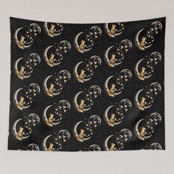 Item preview, Moon Messenger – Fox with Origami Birds designed and sold by Dogandesighn.