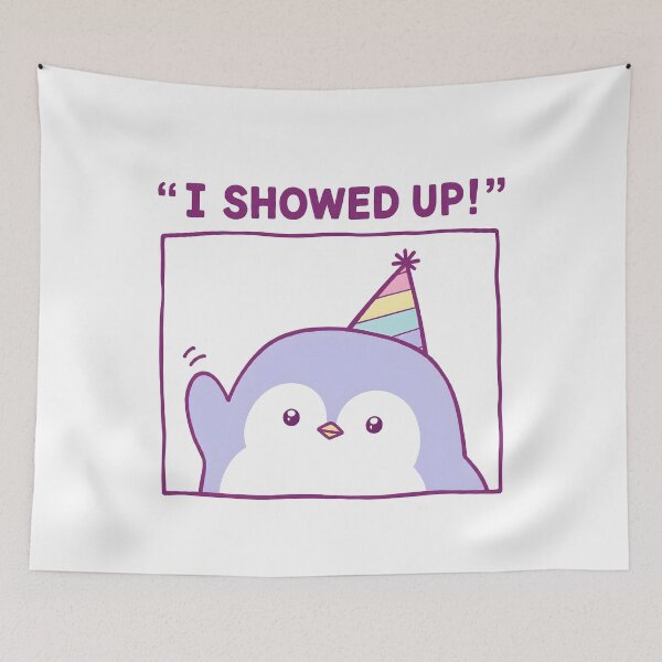 Item preview, I Showed Up Penguin designed and sold by ChocoMellowCo.