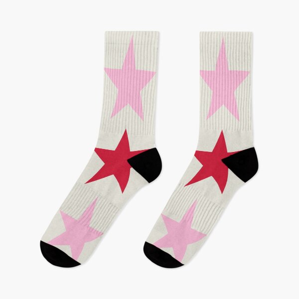 Item preview, Retro Red & Cotton Candy Pink Stars on Cream - Large designed and sold by RachelMacht.
