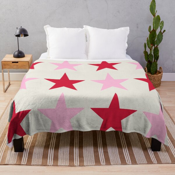 Item preview, Retro Red & Cotton Candy Pink Stars on Cream - Large designed and sold by RachelMacht.