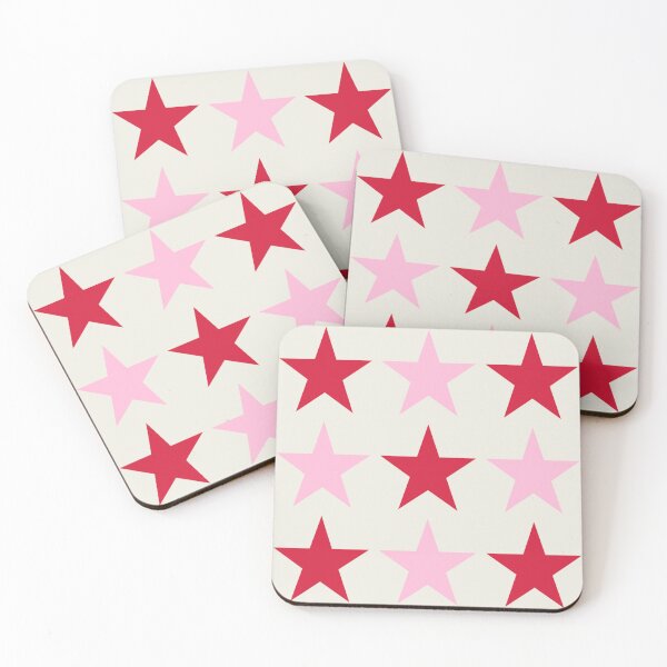Item preview, Retro Red & Cotton Candy Pink Stars on Cream - Large designed and sold by RachelMacht.
