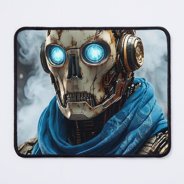 Item preview, Rusty Cybernetic Wanderer with Glowing Blue Eyes designed and sold by ToxicInkArt.