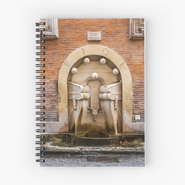 Item preview, Historic Roman Wall Fountain With Stone Spouts and Brick Facade in City Street designed and sold by Nmallia.