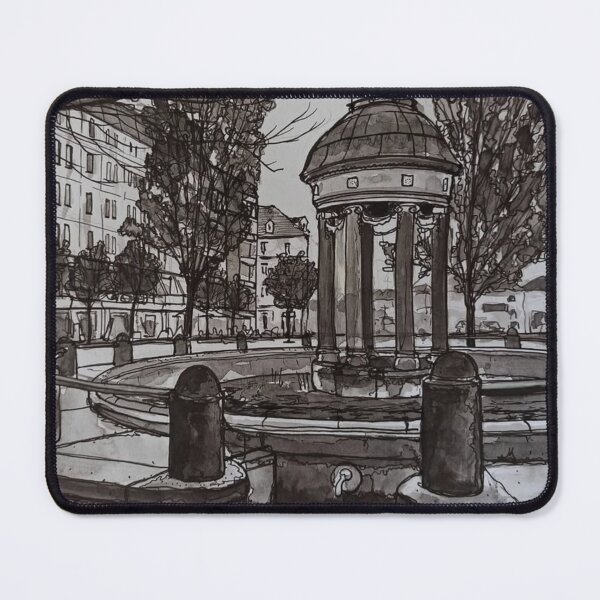 Item preview, Artesian well at Albertplatz – Dresden Neustadt Ink Drawing designed and sold by UMA Urban Sketch.