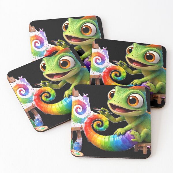 Item preview, Creative Chameleon Artist Painting Rainbow Colors designed and sold by BarkAndArt.