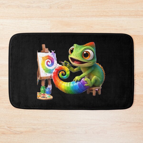 Item preview, Creative Chameleon Artist Painting Rainbow Colors designed and sold by BarkAndArt.