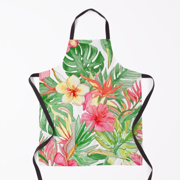 Item preview, Hawaiian Watercolor Floral n Foliage Pink Hibiscus designed and sold by PixDezines.