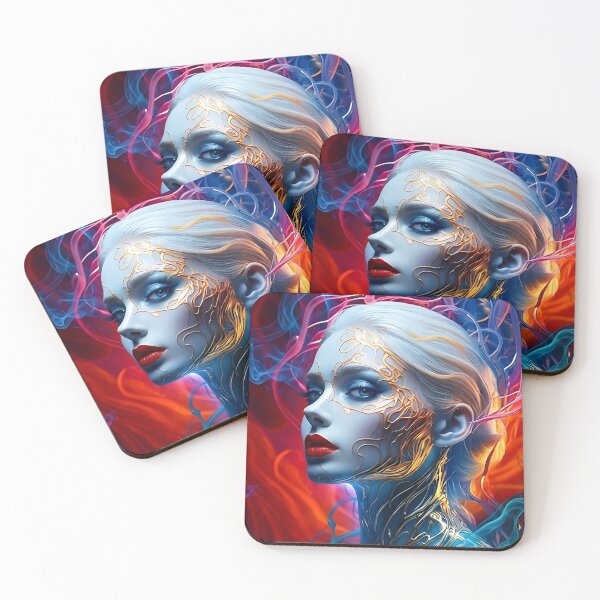 Item preview, Ethereal Abstract Portrait: Golden Veins and Fluid Smoke designed and sold by ToxicInkArt.