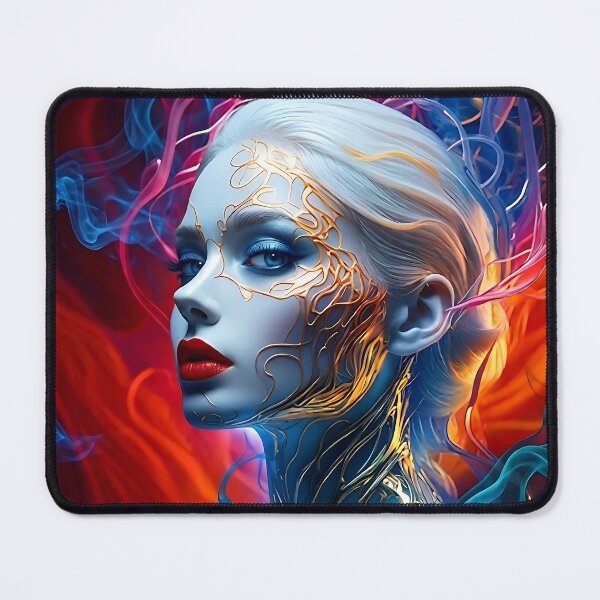 Item preview, Ethereal Abstract Portrait: Golden Veins and Fluid Smoke designed and sold by ToxicInkArt.