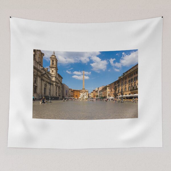 Item preview, Piazza Navona In Rome With Fountain Of The Four Rivers And Crowds On Sunny Day designed and sold by Nmallia.