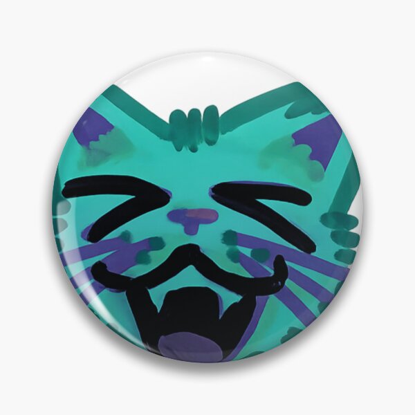 Item preview, Y2K Green Lynx Cat Face Laughing Rave Sticker Graphic designed and sold by Spooky-Fluffy.