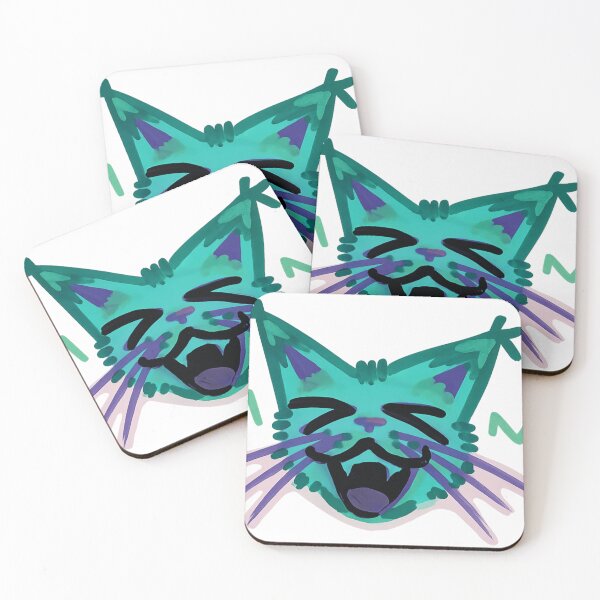 Item preview, Y2K Green Lynx Cat Face Laughing Rave Sticker Graphic designed and sold by Spooky-Fluffy.
