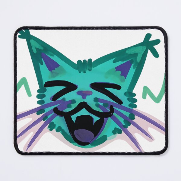 Item preview, Y2K Green Lynx Cat Face Laughing Rave Sticker Graphic designed and sold by Spooky-Fluffy.