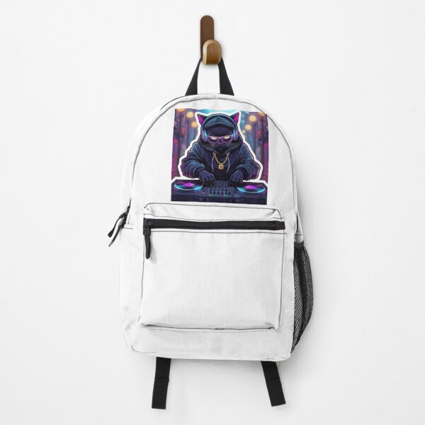 Item preview, DJ Cat Vibes Sticker – Cool Neon Music Lover Cat DJ Graphic designed and sold by MAStrends.