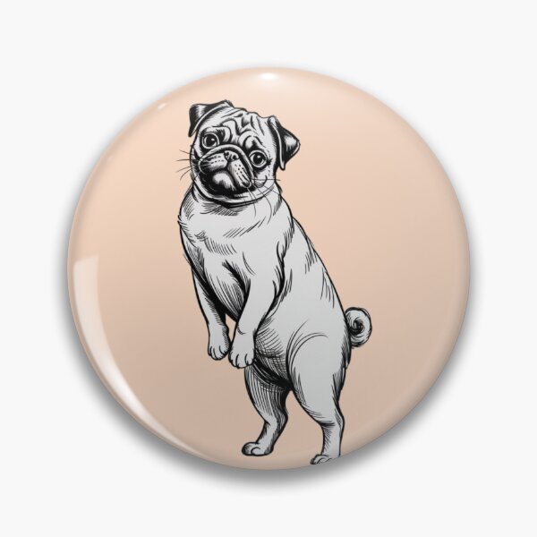 Item preview, A black and white artistic sketch of a pug designed and sold by 123ks.