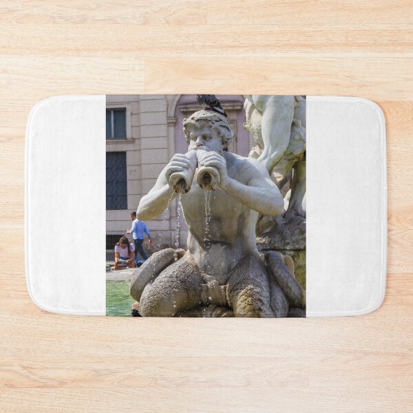 Item preview, Marble Fountain Statue Spouting Water With Pigeons Perched on Head and Basin designed and sold by Nmallia.