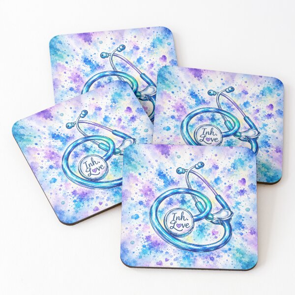 Item preview, Inh. Love | Watercolor Respiratory Therapist Stethoscope designed and sold by CollectionsJEm.