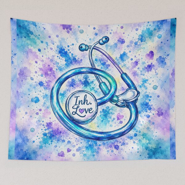 Item preview, Inh. Love | Watercolor Respiratory Therapist Stethoscope designed and sold by CollectionsJEm.
